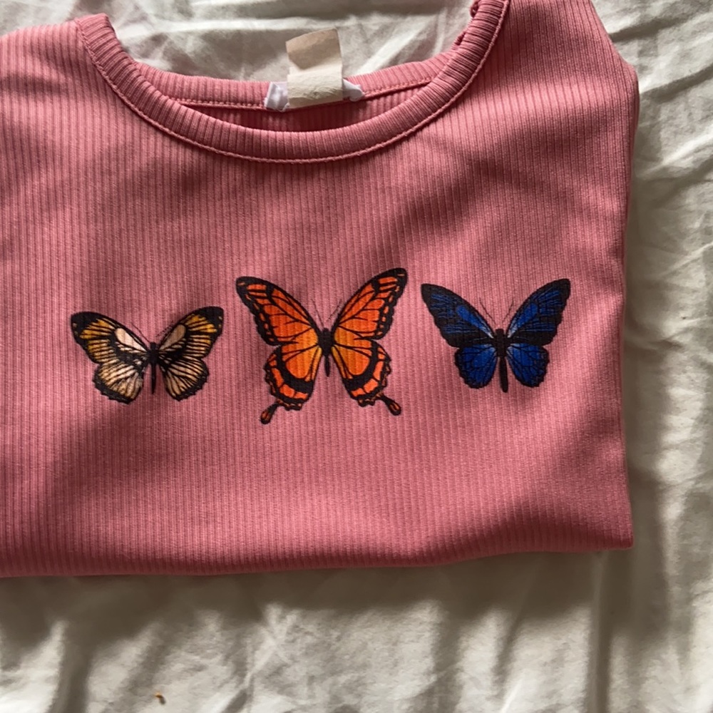 pink butterfly top